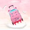 Школьный рюкзак на колесиках 14 дюймов, рюкзаки на колесиках с 6 колесами для девочек, съемный элементарный рюкзак на колесиках для школы