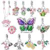 100% Copper Cute Little Bear Butterfly Flamingo Charms Beads Rose Princess Pendants Fit Diy Bracelets Jewelry Gifts