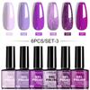 6 Colors Gel Nail Polish Set Collection, Fashion Color Series Soak Off UV Gel Polish Kit, CPSR Manicure
