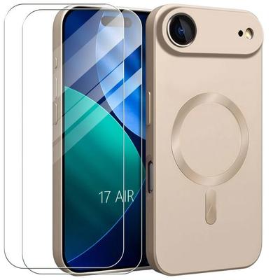 Защитный чехол - E.F.Connection - для iPhone Air - с золотым магнитным кольцом - 2 закаленных стекла