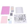 Carving Rubber Stamp Kit DIY Handicraft Soft Rubber Carving Knife Storage Box A5 Purple Pad Kit