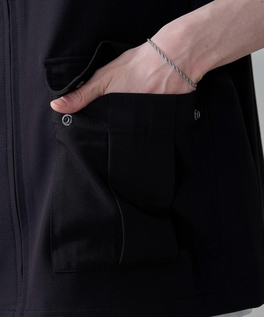 WEGO Tailored Pocket Zipper Size Summer Perfect Gift Men's Vest, F, Black, Outerwear,