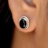Серьги-гвоздики из черного оникса 925 пробы, женские и мужские серьги ручной работы с драгоценными камнями