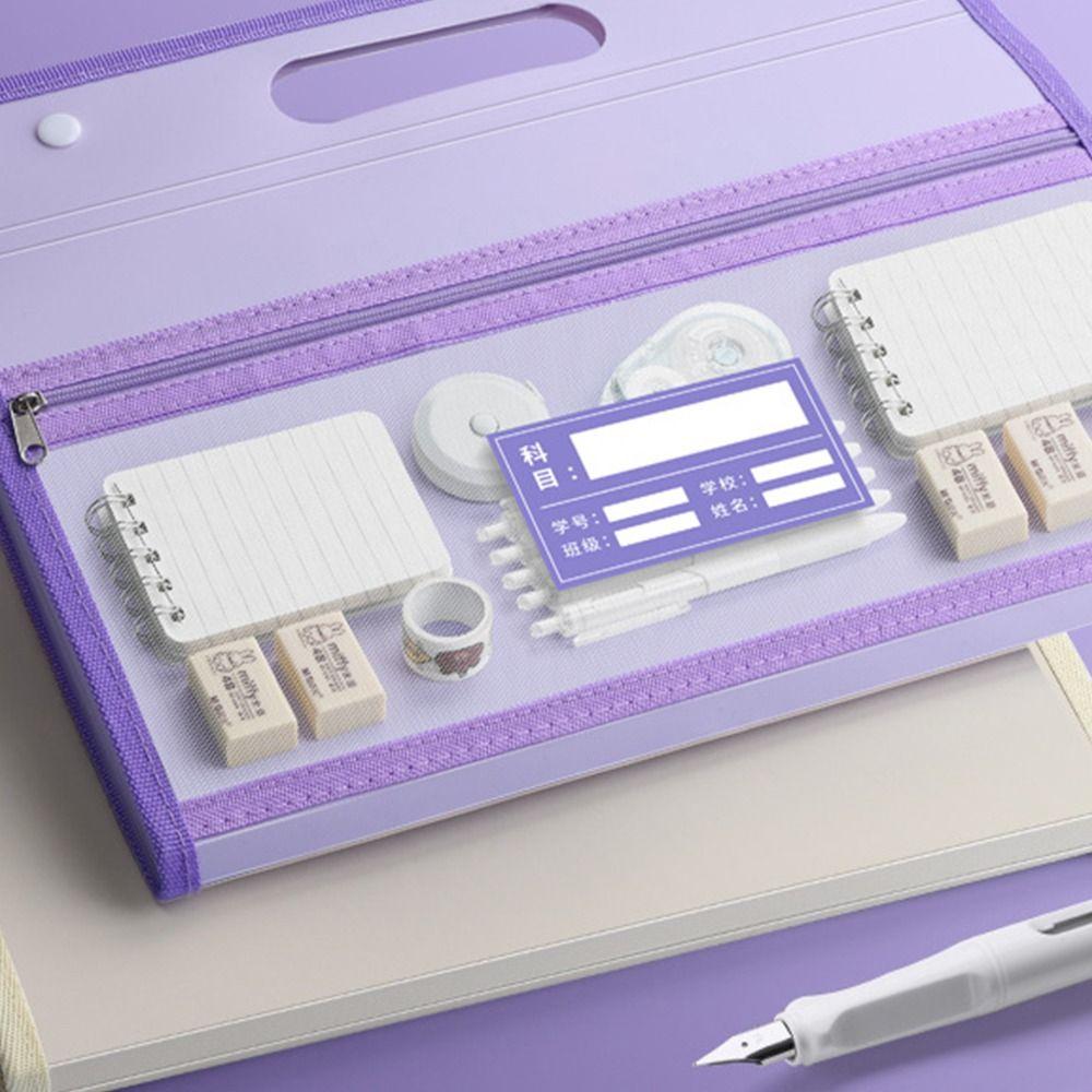 Pockets Portfolio Waterproof File Organizer Test Paper Storage Folder Document Bag A4 File Folder