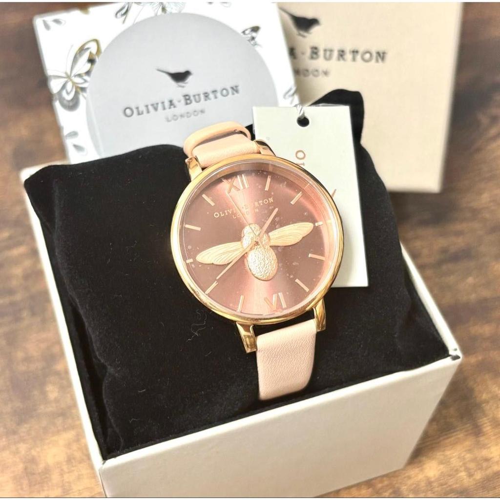 Б/у [Новые] Olivia Burton 3D ПЧЕЛА Светло-коричневый x Детский розовый