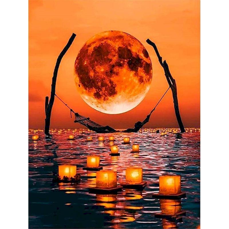 Алмазная мозаика Ночная Луна для вышивки крестом 5d алмазная живопись Пейзаж Картина Стразами Домашний Декор
