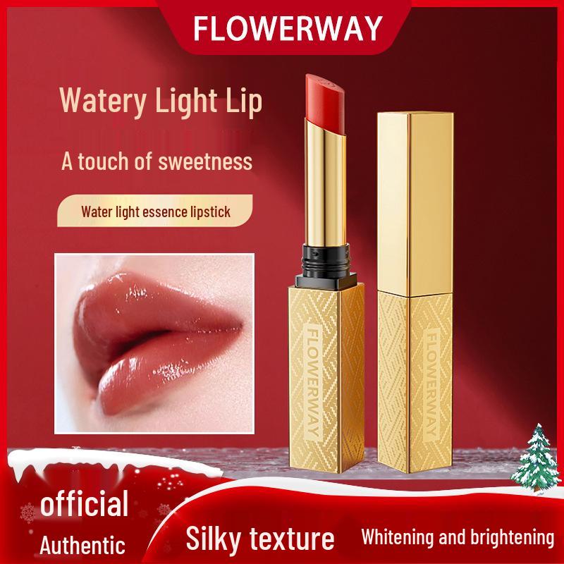 FLOWERWAY Стойкая увлажняющая помада - Шелковистая, Увлажняющая, Стойкая к выцветанию, Отбеливающий золотой блеск для губ.