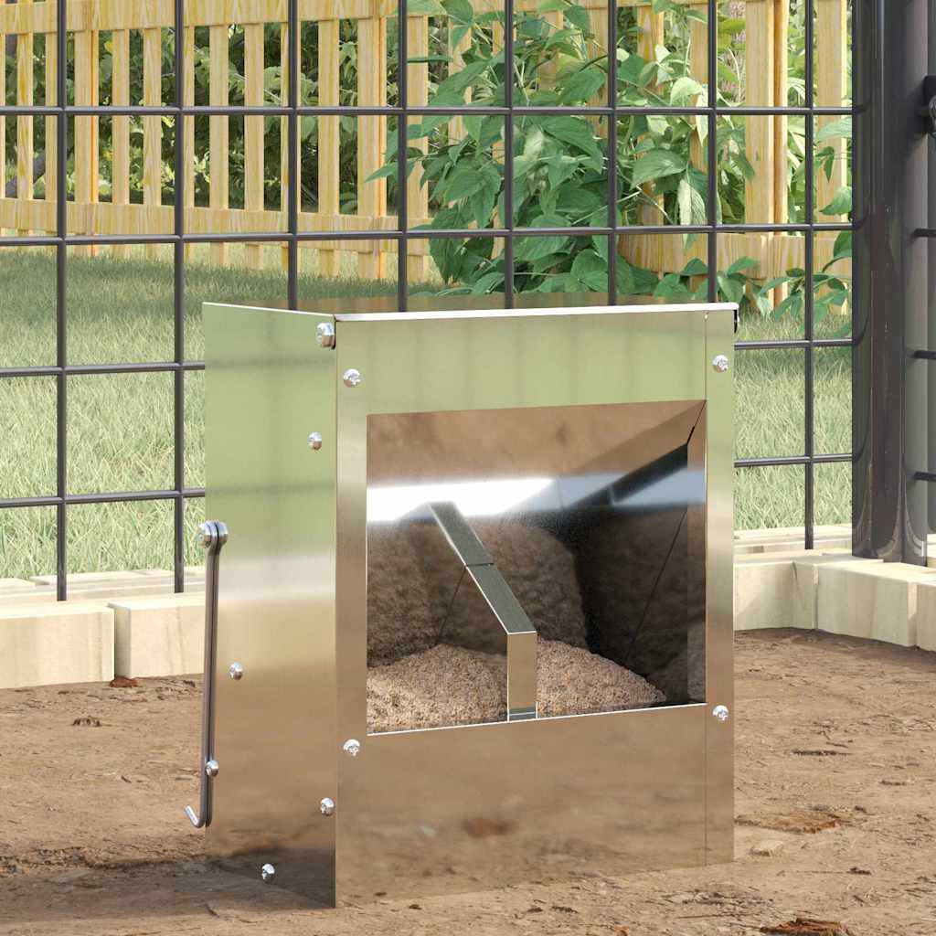 Rabbit Feeder Silver 20 x 12.5 x 25 cm Galvanized Steel
