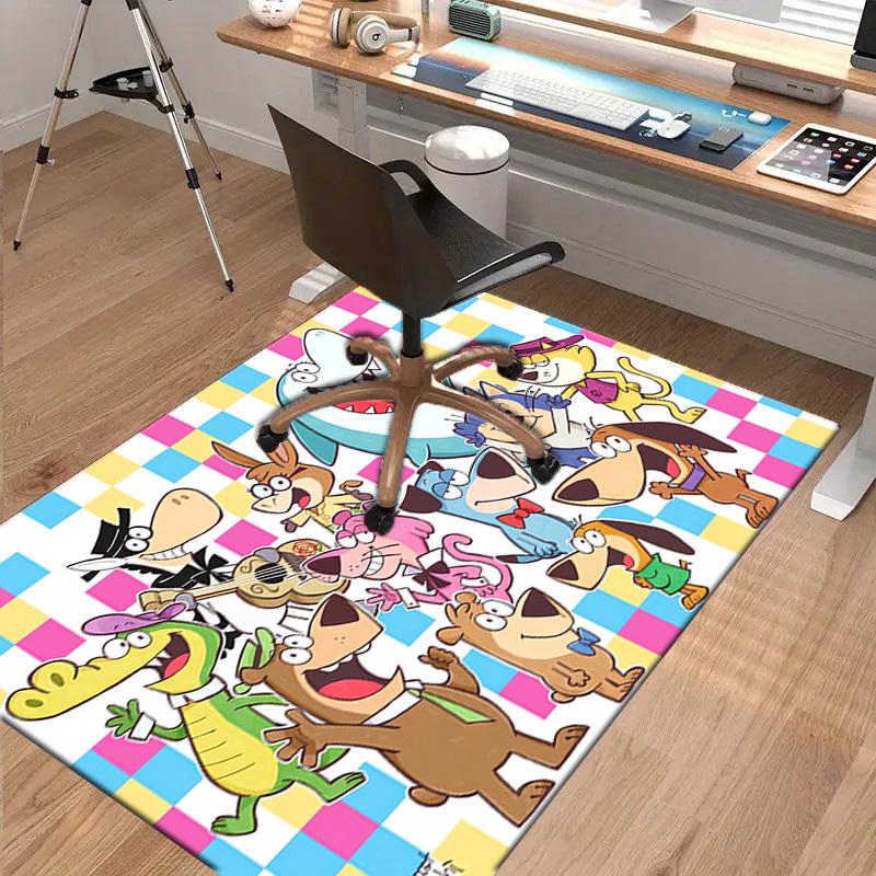1pc Office Carpet Chair Mats Cartoon Animal Party Perfect for Office Chairs, Living Rooms, Or Bedrooms,Polyester Carpet.HDT162