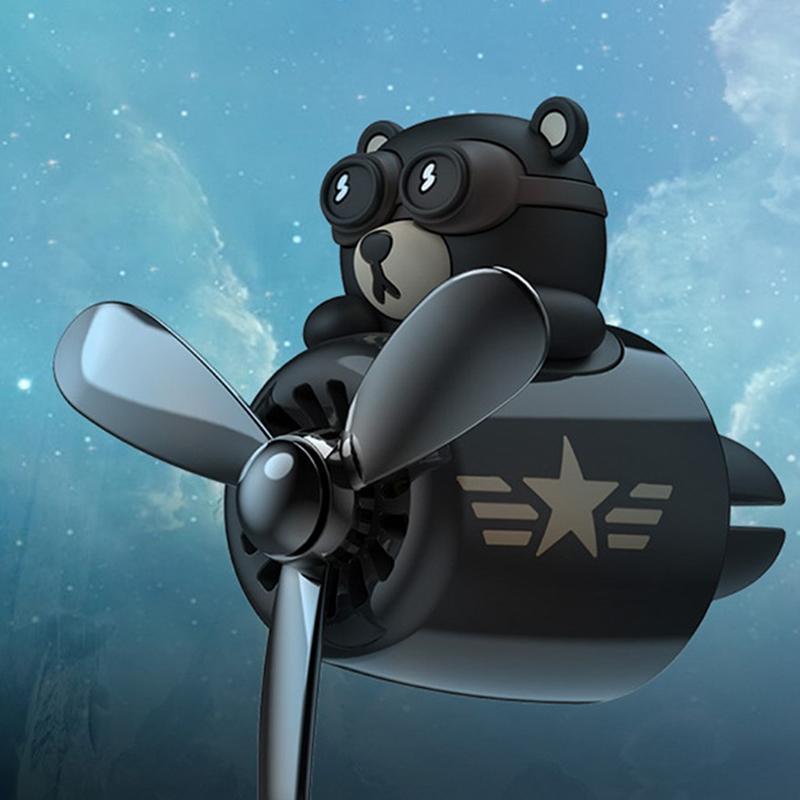 Bear Pilot Car Air Freshener Rotating Propeller Outlet Fragrance Car Accessories
