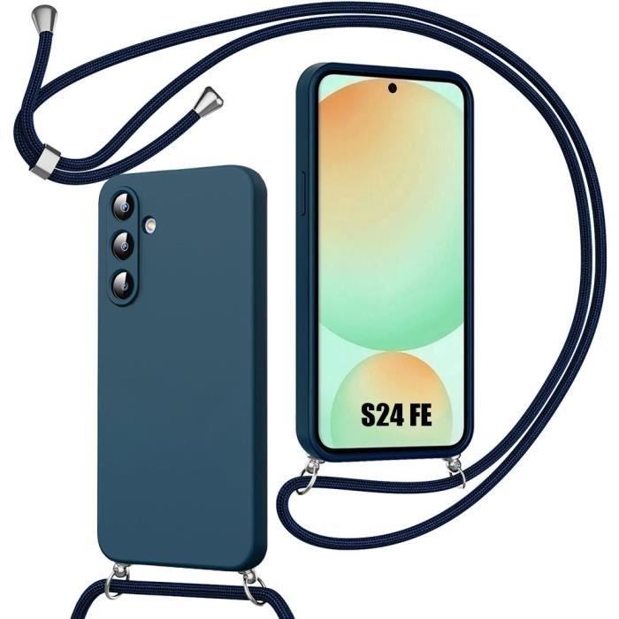 Coque - BOOLING - pour Samsung Galaxy S24 FE - Bleu Marine - Antichoc - Anti-Rayure - Souple