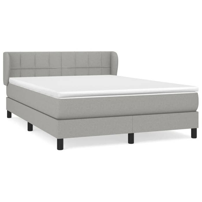 3126245 vidaXL Divan Bed with Mattress Light Grey 140x200cm Fabric