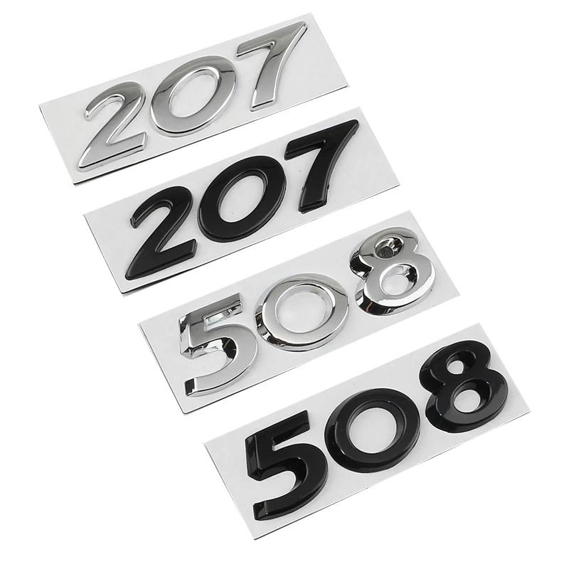 Car Metal Rear Trunk Boot Letters Logo Badge Emblem Decal Sticker For Peugeot 206 207 301 308 307 408 508 Decoration Accessories