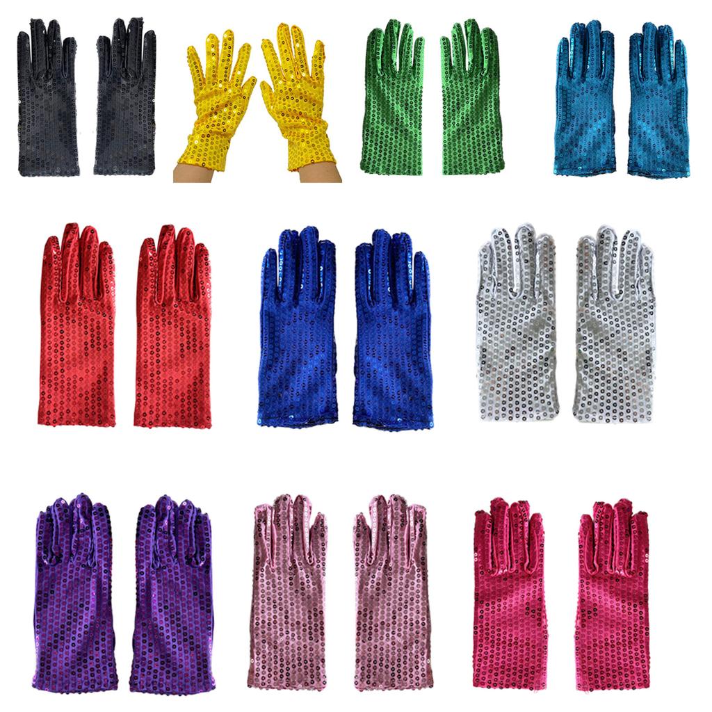 Short Sequin Gloves for Stage Women Party Gloves Short Gloves Evening Dance Party Dress Up Hand Gloves Festival Handwear