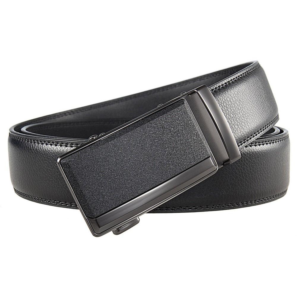 Retro Genuine Leather Belts 110/120/130cm Metal Buckle Belt Business Belt Men Suit