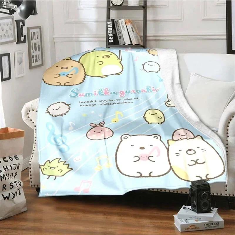 Милое Фланелевое Пледное Одеяло Sumikko Gurashi Ультра Мягкое Тонкое Одеяло Покрывала для Гостиной Спальни Дивана Офиса Теплое Одеяло