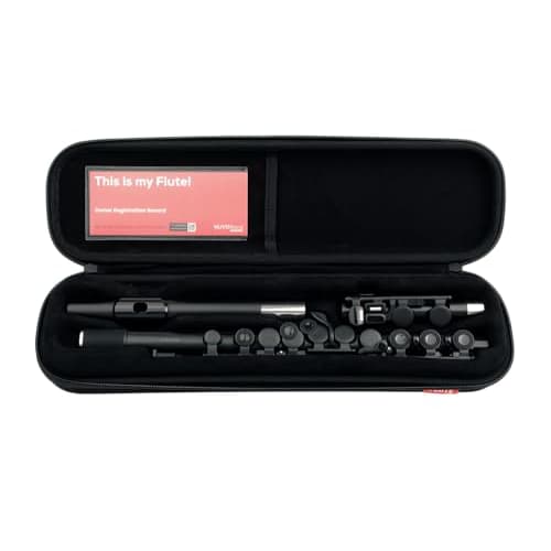 NUVOBand NB300FBK Пластиковый духовой инструмент, Полностью водонепроницаемый, Флейта в строе тональности C, Черный, В комплекте: Чехол, Настенный держатель, Шомпол и Схема аппликатуры