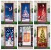 Christmas Tree Door Stickers Decoration Santa Claus Vinyl 3d Self-adhesive Wallpaper Snowman Elk Glass Window Winter Decor Mural