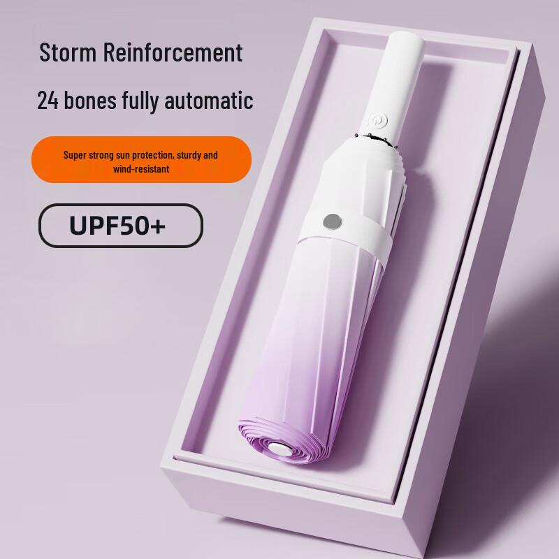 Nanqiao Gradient White Peach Pink Automatic Umbrella