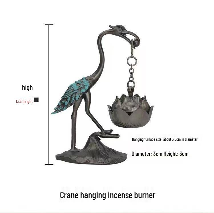 Креативная подвесная благовонница в виде журавля и лотоса - Дзен, чайная церемония, домашний декор.