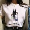 Studio Ghibli Spirited Away Hayao Miyazaki Kawaii Print T -Shirt Women Harajuku Aesthetic Tshirt White Tops Anime Female T Shirt