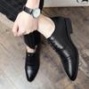 Fashion Mens Luxury Casual Triple Joint Wedding Shoes Handmade Trend Fashion Dress Shoes Black Formal Derby Shoes Gentleman Men's Shoes