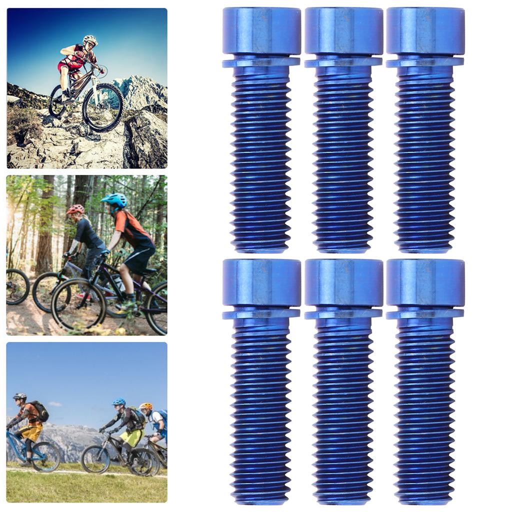 6 шт. M8x25 мм винт для рулевой колонки болт руля титановый сплав запасная часть для велосипеда аксессуар синий
