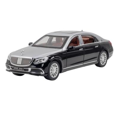 1/24 Модель игрушечного автомобиля Maybach AMG S600, Литой металлический миниатюрный, Инерционный, Со звуком и светом, Коллекционный, Свободный ход, Подарок для мальчика