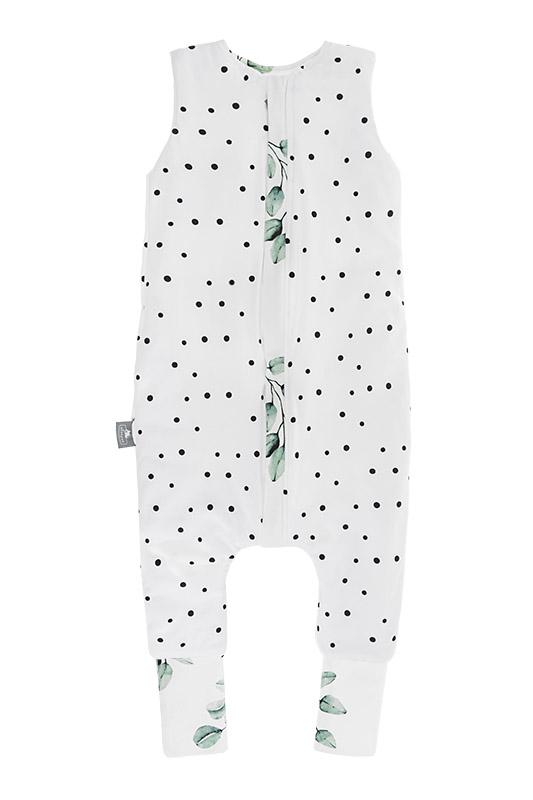 Двусторонний спальный мешок с ножками S (1-2 года) Эвкалипт/Черные точки