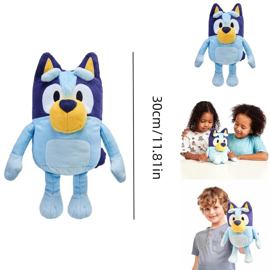 Bluey Talking Plush Fun Cartoon Dog Toy With Musical Features Short Plush Blue Color 30cm