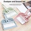 Mini Broom Dustpan Set Compact Lightweight with Hanging Hole Soft Durable Bristle Scratch-free Cleaning Tools Hamster Small Pet Supplies
