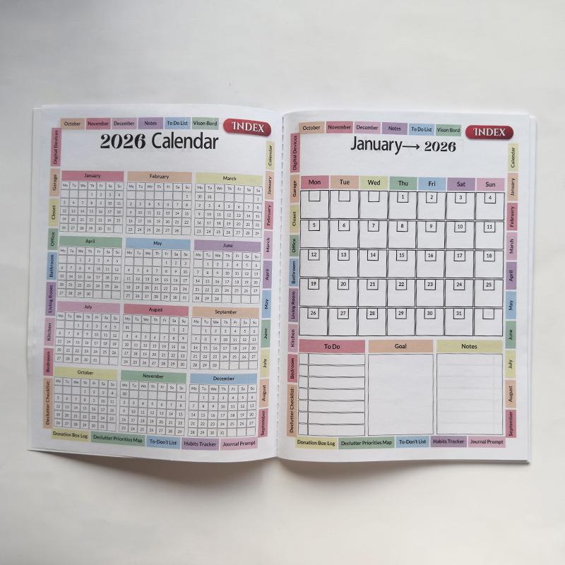 2026 New Declutter Journal Workbook - Family Organizing & Personal Planning Diary, Structured Templates For Home/Office