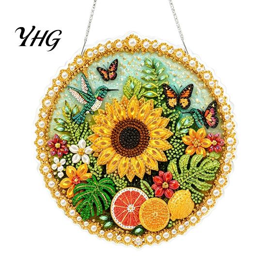 Acrylic Rhinestone Painting Set Christmas Suncatcher Kit, DIY Faux Pearl Art Ornament Craft Crafts for Adults Beginner, Xmas Handmade Ornaments