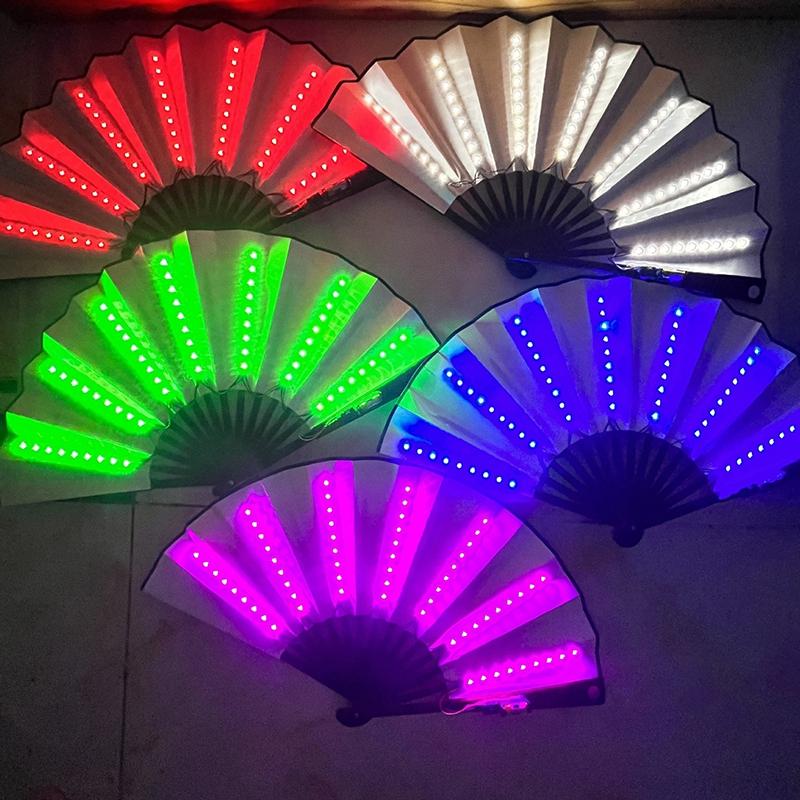 Glowing Hand Fan Luminous Folding Fans Wedding Party Supplies Wedding Fans For Women Hand Fan Glow In The Dark