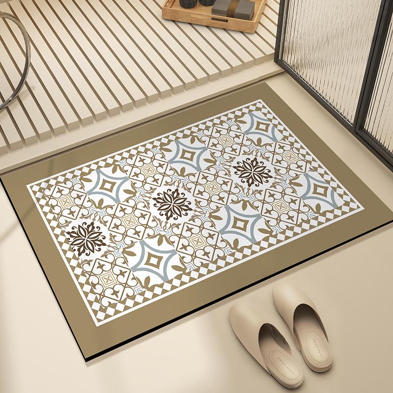 Ретро-светлая роскошная ванная комната, быстросохнущая подкладка для душа, впитывающая воду и устойчивая к грязи подкладка для ног, износостойкий напольный коврик для дома