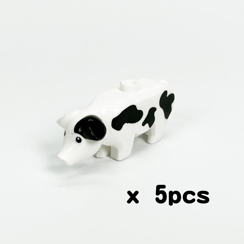MOC Конструкторы Фермерские животные Милые питомцы Свиньи Курица тигр панда акула Городские аксессуары DIY Детали Кирпичики Игрушки Обучающий блок