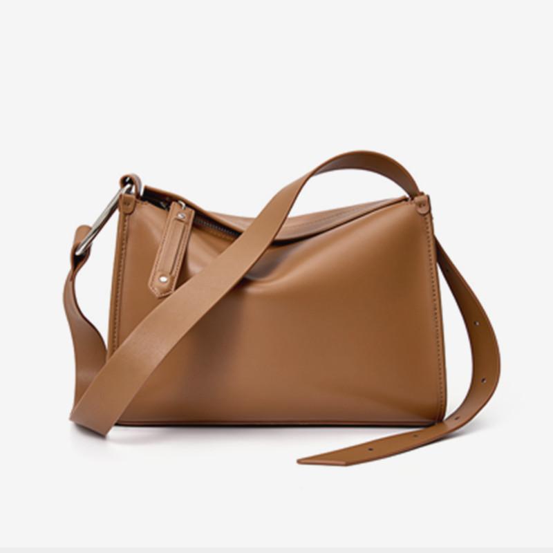 Vintage Genuine Leather Pillow Shoulder Corssbody Bags For Women Trend Designer Wide Strap Small Ladies Handbags