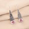 Natural Morganite Gemstone 925 Sterling Silver Jewelry Handmade Earrings 1.9" EE-165-9