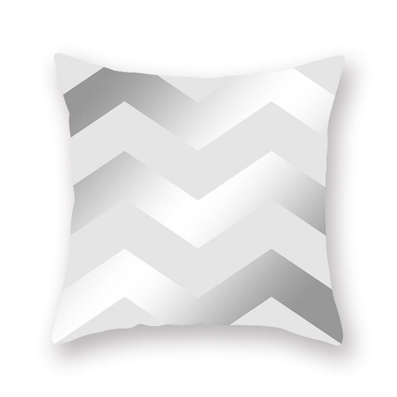 Офисная автомобильная тканевая подушка для кровати, чехол для подушки персиковой кожи, серый геометрический чехол для дивана, чехол для подушки