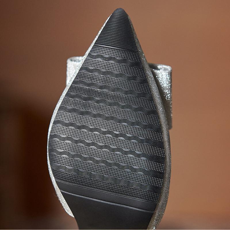 Новые босоножки на высоком каблуке с острым носком, пряжкой, блестками и жемчугом, модные и универсальные туфли на шпильках