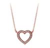 Подлинное 925 пробы серебро розовое золото любящие сердца с кристаллами цепочка ожерелье для женщин бисер шарм Diy модные ювелирные изделия