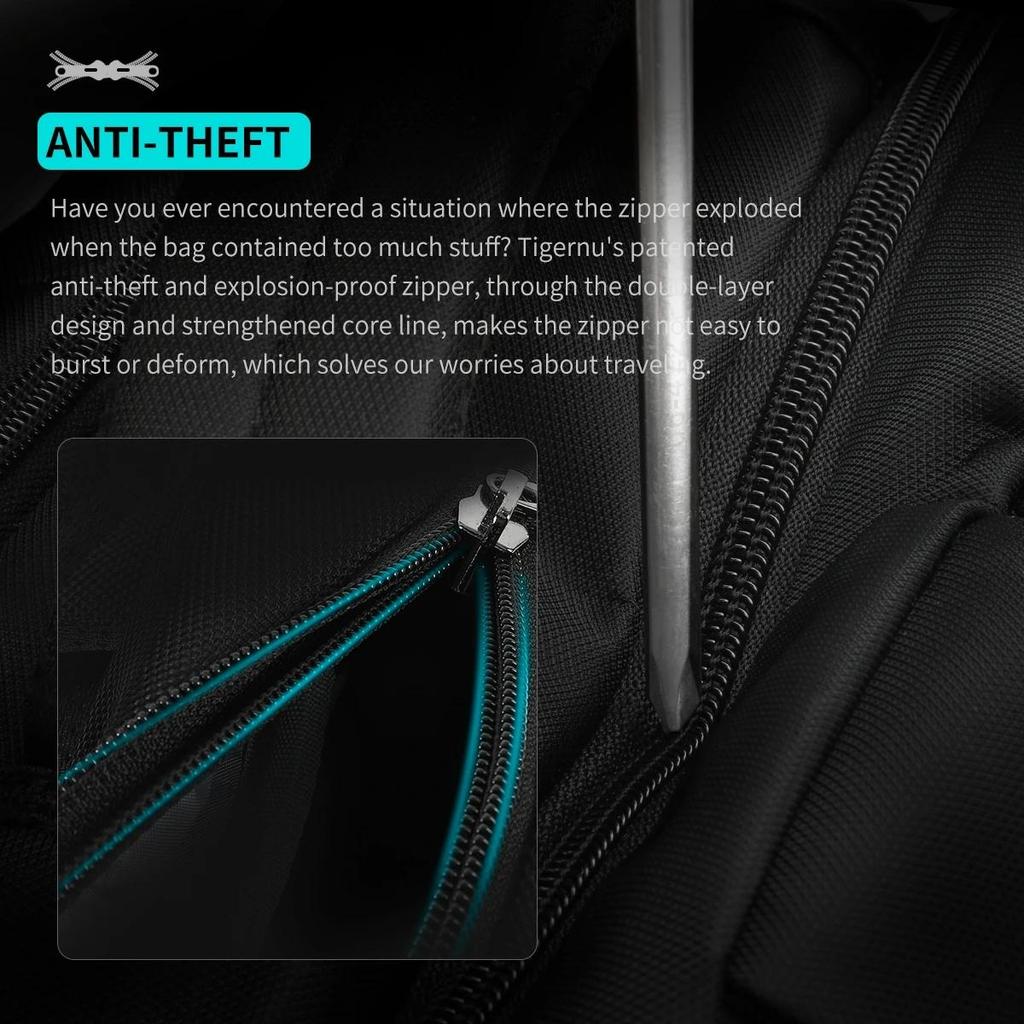 Tigernu Водонепроницаемый мужской рюкзак TSA 15,6-17 дюймов, рюкзак для ноутбука для мужчин, расширяемый дорожный школьный рюкзак, сумка