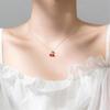 New Flash Full Of Crystal Red Small Cherry 925 Sterling Silver Jewelry Temperament Fruit Clavicle Chain Pendant Necklaces XL152