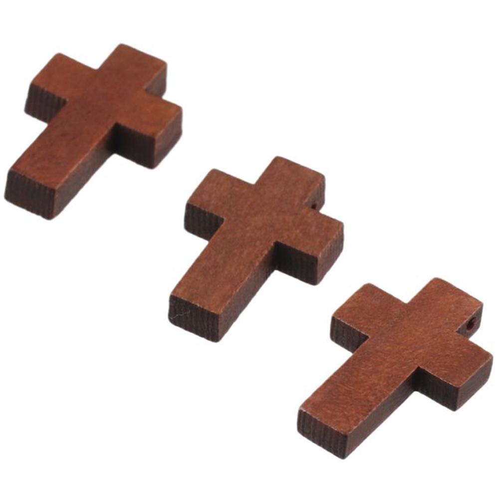 200Pcs Cross Wood Cross Charm 0.85x0.55Inch Wooden Crosses for Crafts  Hanging Ornament