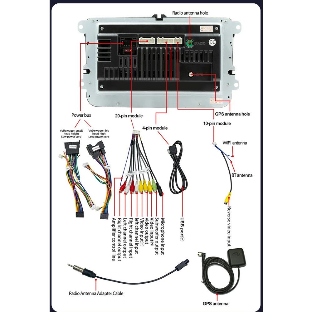Car Radio Multimedia Player For Volkswagen/Volkswagen/Golf/Polo/Tiguan/Passat/b7/b6/SEAT/Leon/Skoda/Octavia 2 Din Android Carplay GPS Autoradio 1+32GB