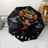 Автоматический зонт с принтом Валькнут, 8 спиц, железный каркас, пластиковая ручка, подходит для путешествий на открытом воздухе и на каждый день, идеальный подарок