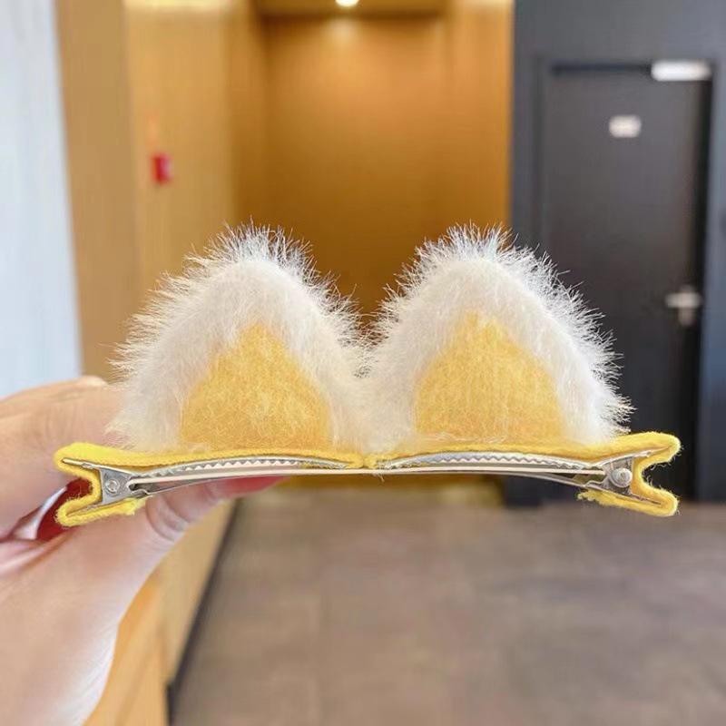 Детские плюшевые заколки для волос с кошачьими ушками - аксессуары для волос для девочек на осень/зиму