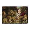 Daniel In The Lion S Den Peter Paul Rubens Metal Sign Funny Home Club Bar Personalized Club Tin Sign Poster