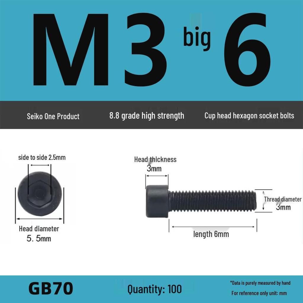 8.8 High-Strength Socket Head Cap Screw Bolt (M4-M16)