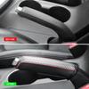 Carbon Fiber Style Leather Gears Handbrake Cover Auto Interior for Mitsubishi Outlander ASX RVR Pajero Lancer Opel Astra H J G Mokka